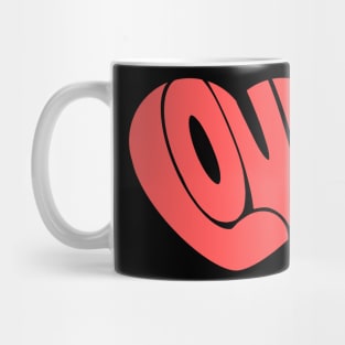 Love word in a heart shape simple cute design for valentines day red Mug